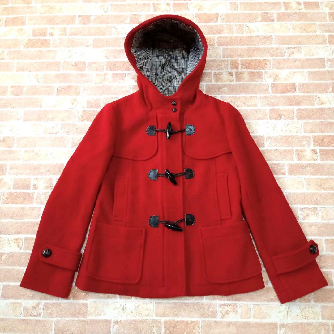 【極美品】バーバリーブルーレーベル　ノバチェック　フード　ダッフルコート　38