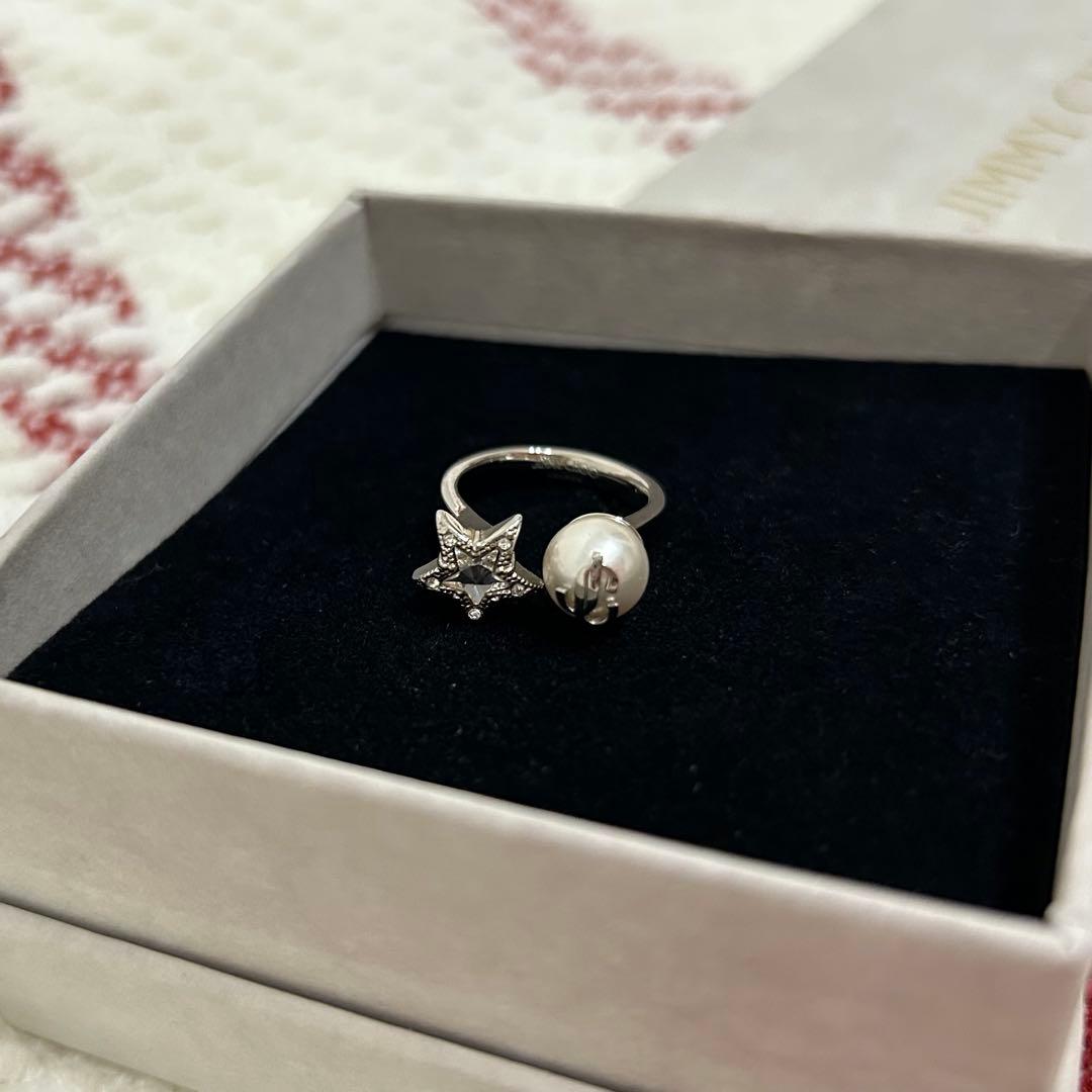 【美品】JIMMY CHOO スター パール リング　M 13号　シルバー　指輪