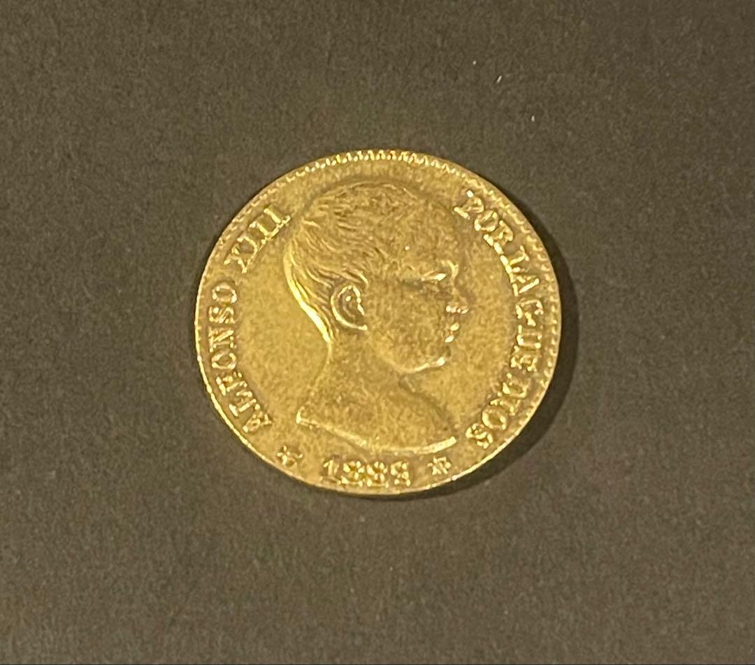 スペイン王室金貨 20ペセタ 1883年《アルフォンソ12世》アンティーク