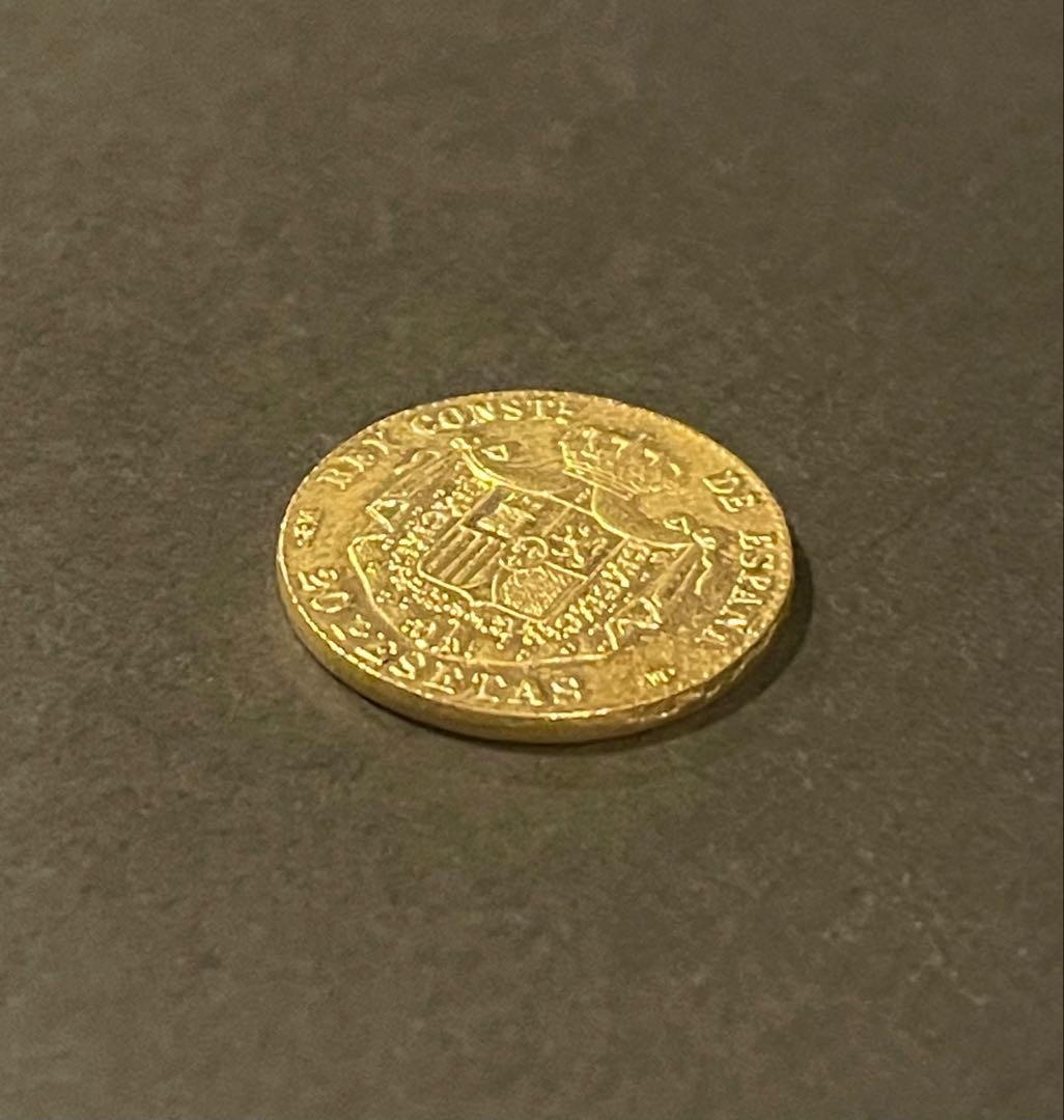 スペイン王室金貨 20ペセタ 1883年《アルフォンソ12世》アンティーク