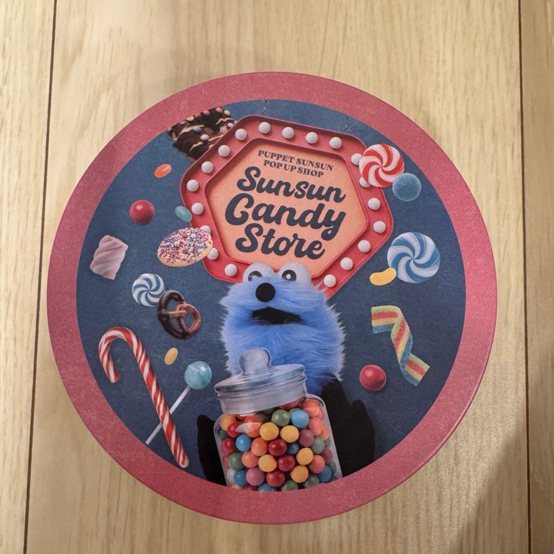 新品/未開封】パペットスンスン ポップアップ フルーツキャンディ缶