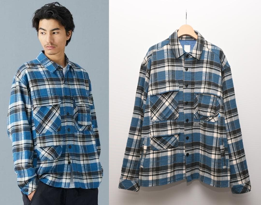 あ*様 Liberaiders レべレイダース 長袖 チェック シャツ M ブル