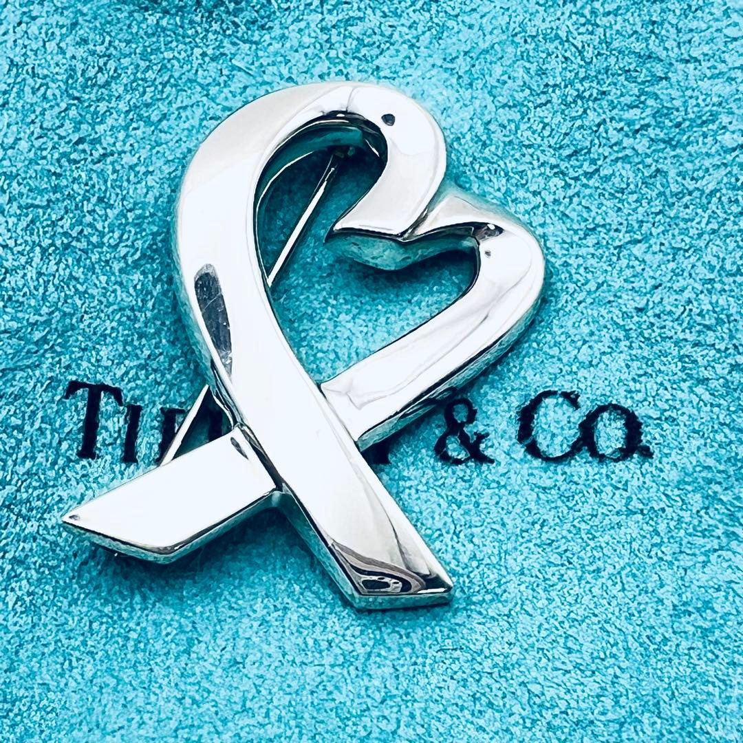 美品✨ティファニー　ラビングハート　パロマピカソ　シルバー　ピンブローチ