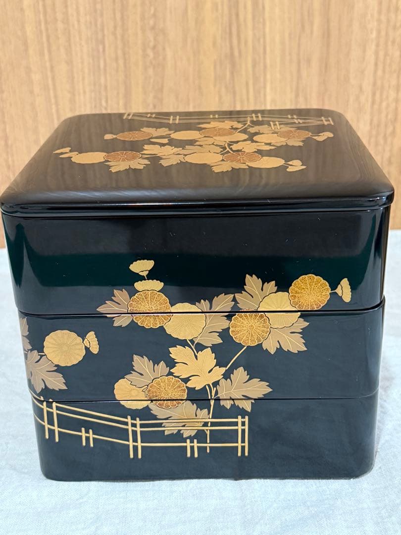 平安堂 山田平安堂 己ん典 菊 蒔絵 重箱