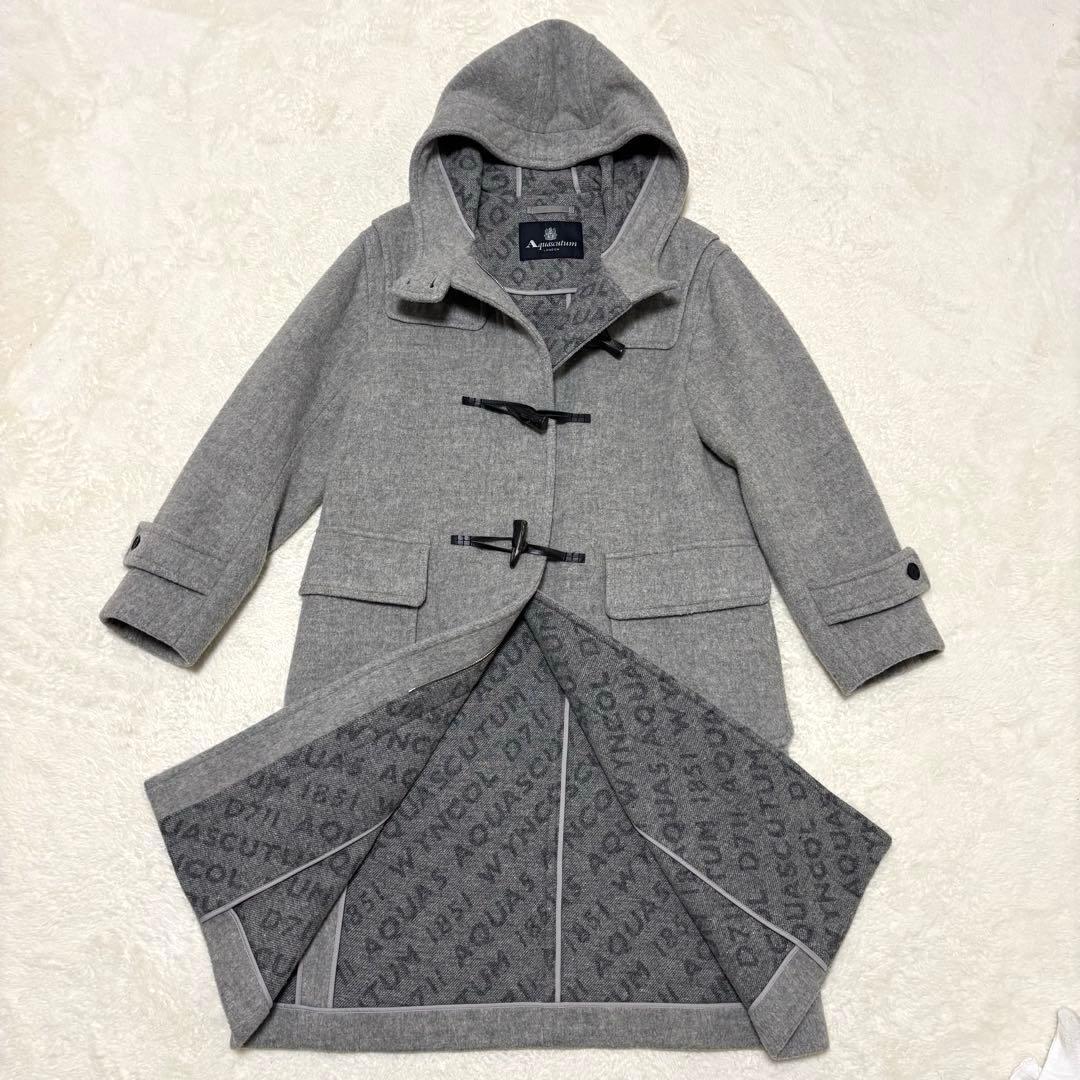 Aquascutum アクアスキュータム 現行タグ ダッフルコート M グレー