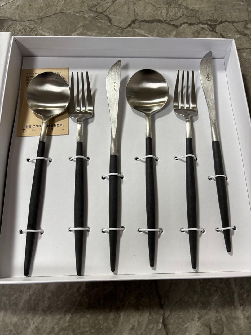 Cutipol セット クチポール カトラリー GOAギフトセット ディナー6本 ブラックシルバー
