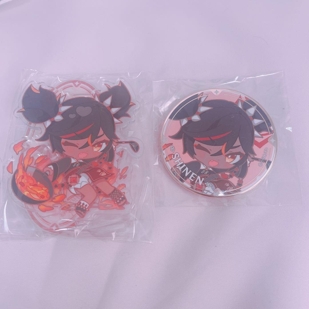 原神 スイパラ コラボ 辛炎 アクスタ 缶バッジ - メルカリ