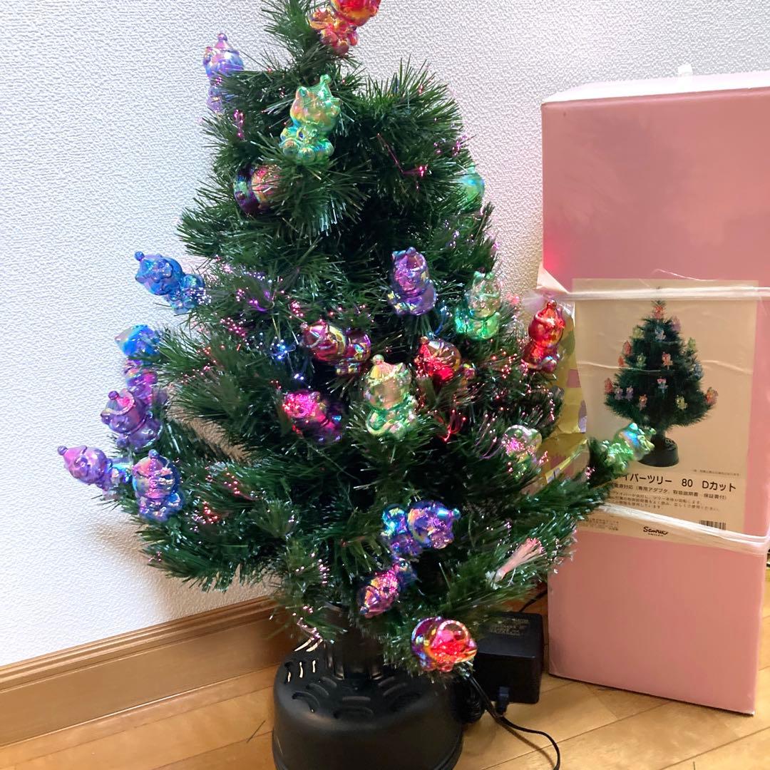 ハローキティ　K/T ファイバーツリー　80 Dカット　光るクリスマスツリー