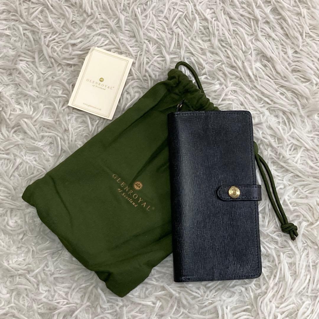 《良品》GLEN 長財布 ブラック レザー 本革 イギリス シボ