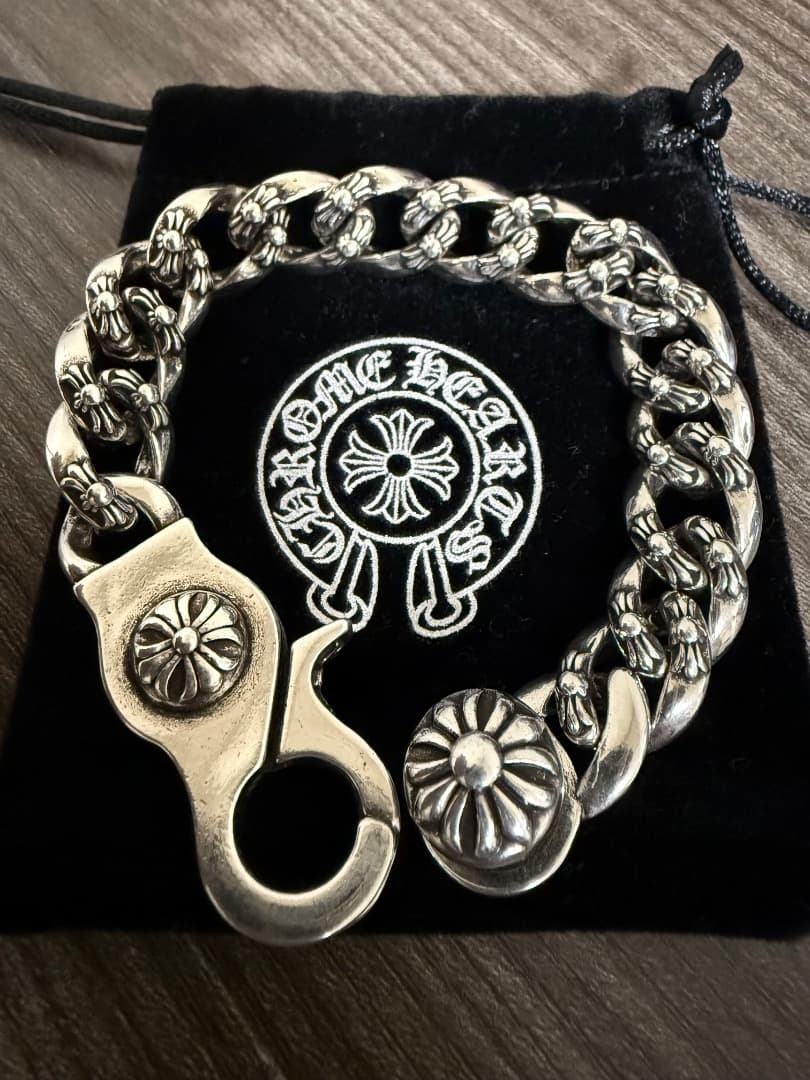 【最終値下げ！！】ブレスレット シルバー925 十字 クロス彫刻 クロム好きに