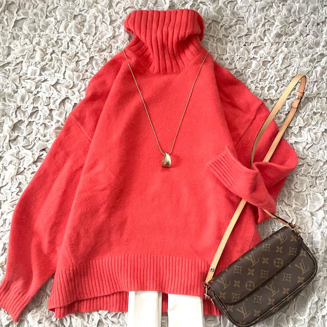 美品 B&Y ユナイテッドアローズ　 ウールカシミヤ タートルニット　ピンク