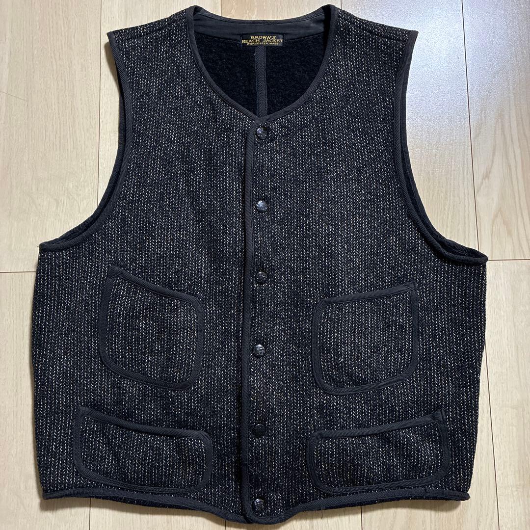 browns beach jacket ベスト ごま塩 ロストヒルズ 38 - メルカリ