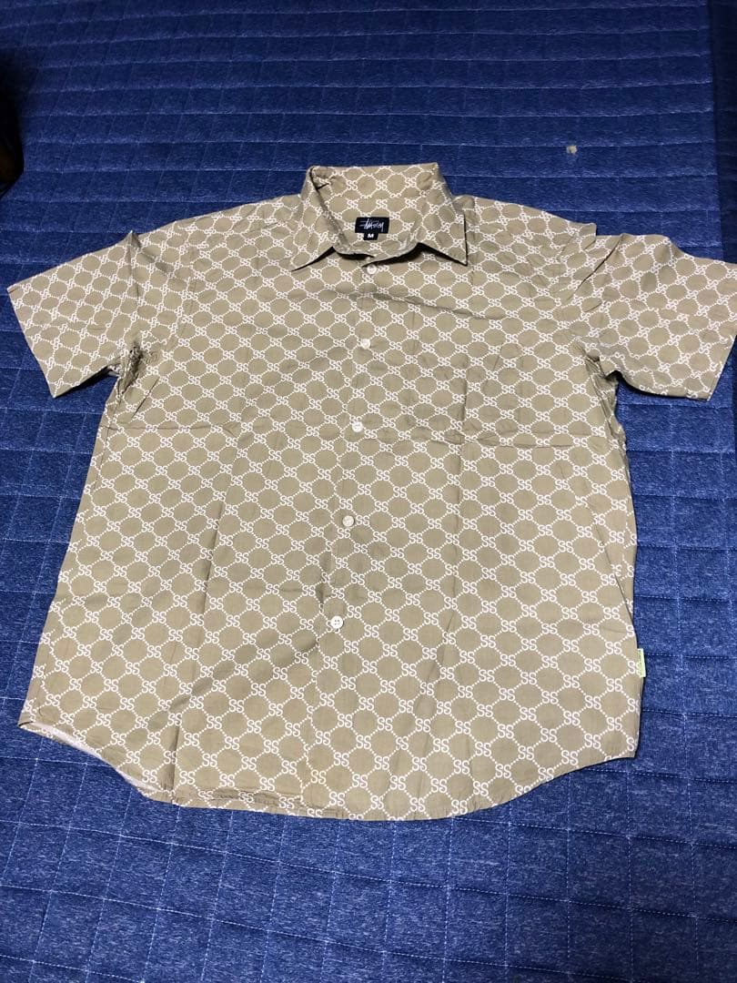 OLD STUSSY G◯CCI風モノグラムシャツM 美品