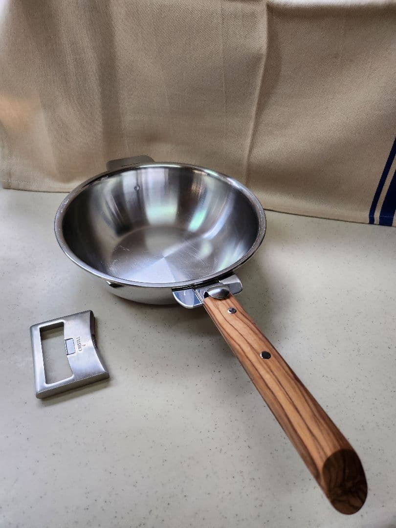 CRISTELクリステルステンレス 中華鍋20cm ハンドル&グリップset