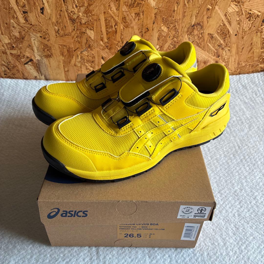 アシックス 限定イエロー 安全靴 WINJOB CP209 BOAシステム