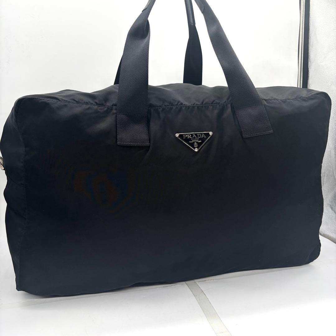 【美品】PRADA ブラック ボストンバッグ ナイロン ボストンバッグ