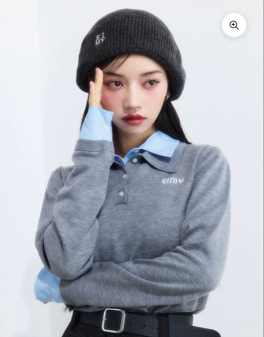 ダブルカラーデザインニット