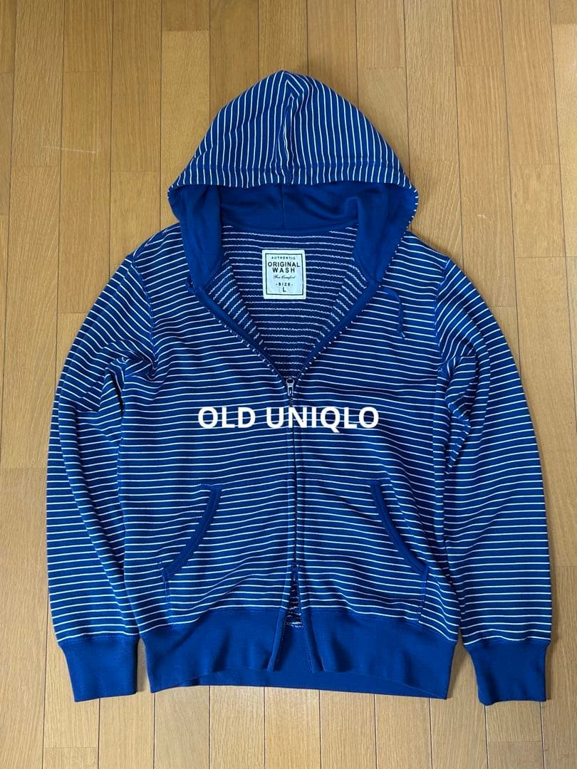 Y2K OLD UNIQLO ダブルジップフーディー ボーダー 平成 - メルカリ
