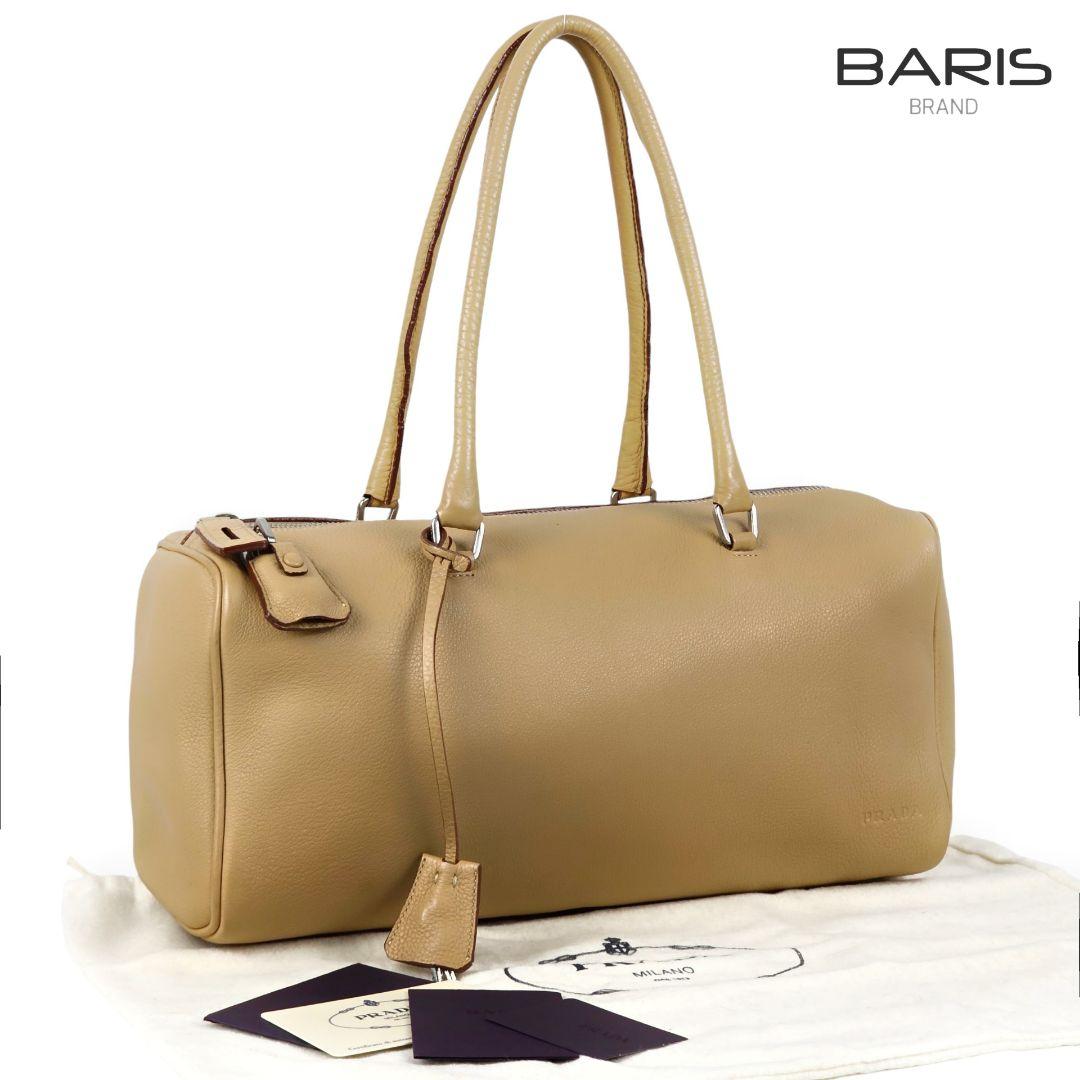 美品 プラダ PRADA ロゴ レザー ミニ ボストンバッグ ハンドバッグ