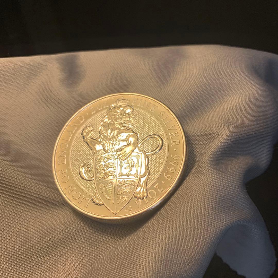 純銀貨 2オンス クイーンズビースト 2016 ライオン・イングランド M1