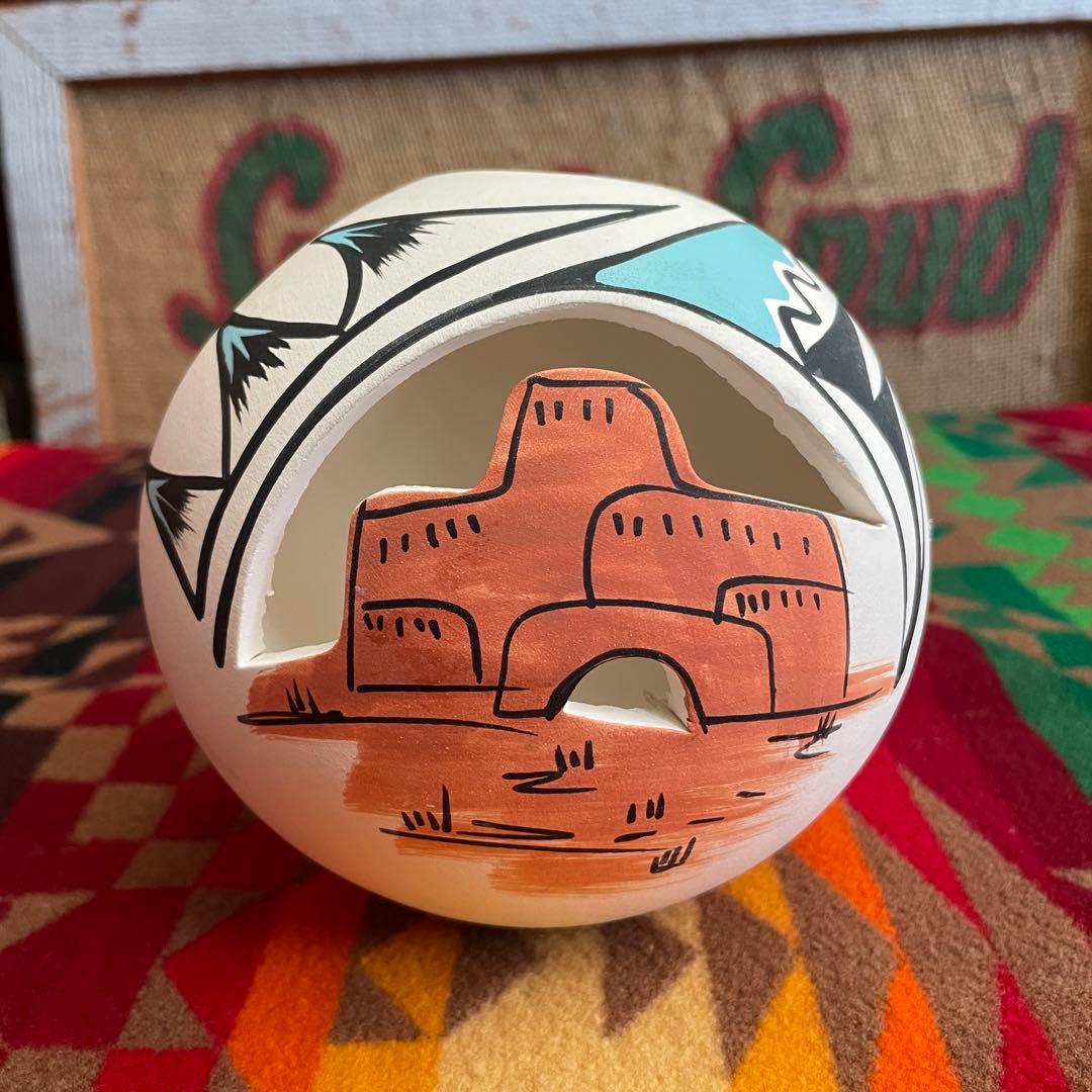 希少品！ネイティブアメリカンnavajo ナバホ族の壷　USAヴィンテージ雑貨