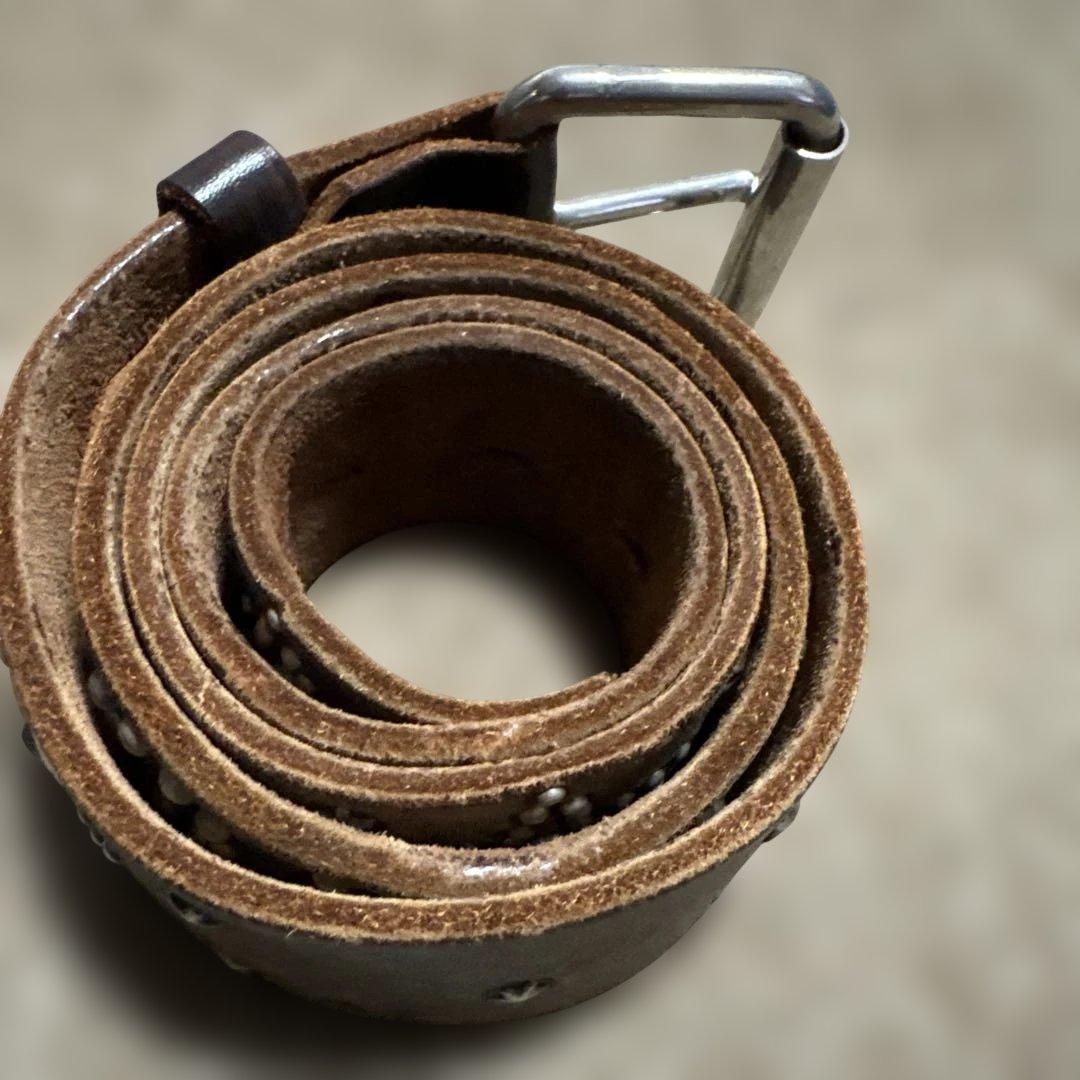 36inch HTC レザースタッズベルト 茶芯 - メルカリ