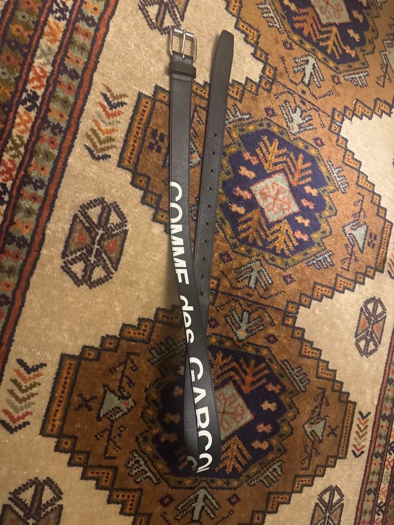 COMME des GARÇONS ロゴ ベルト ブラック 中古・古着通販】COMME des GARCONS (コムデギャルソン) レザーベルト