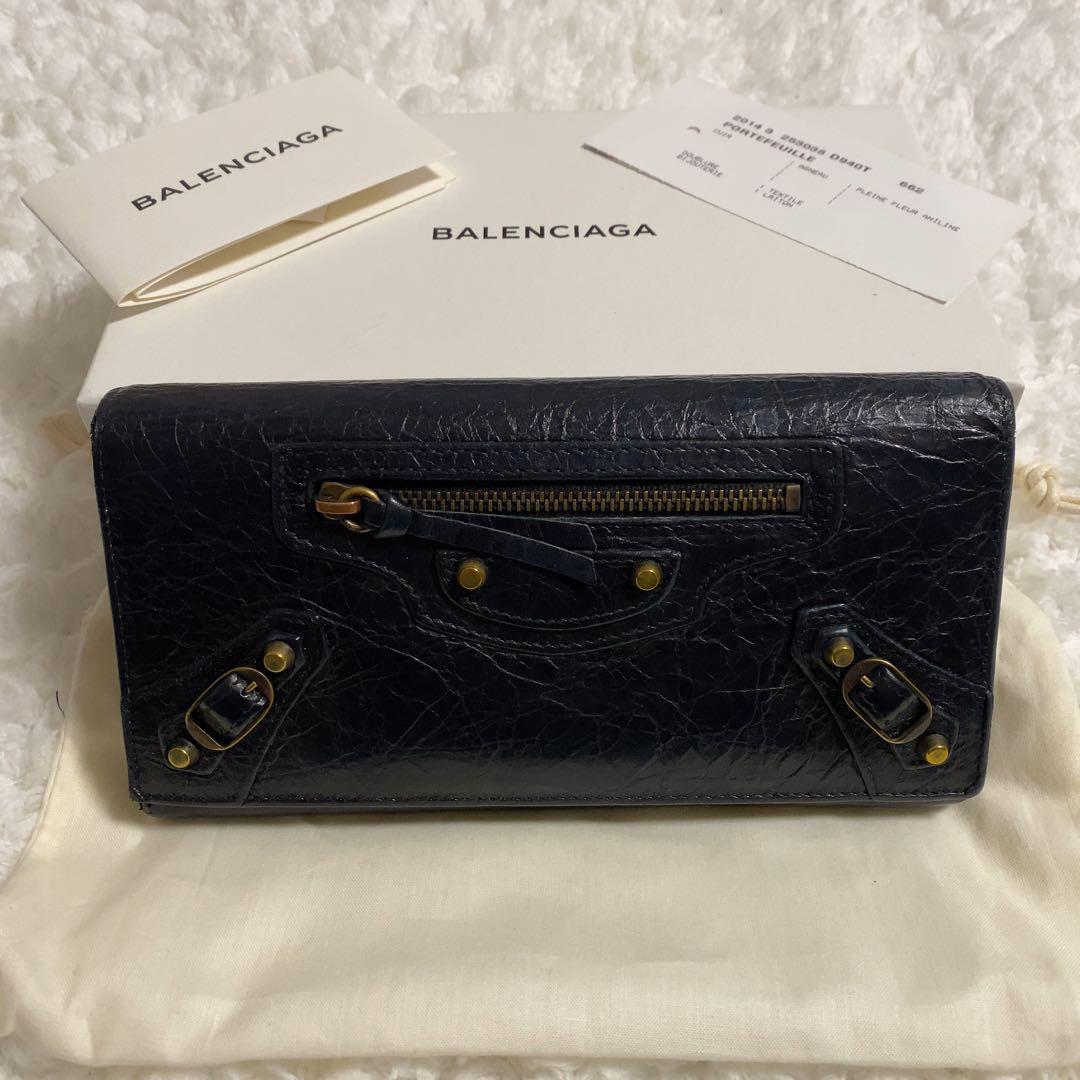 箱＆保存袋付き！BALENCIAGA 長財布 2つ折り シティ クラシック 黒 BALENCIAGA（バレンシアガ） 極美品 クラシック シティ 二つ折り長財布