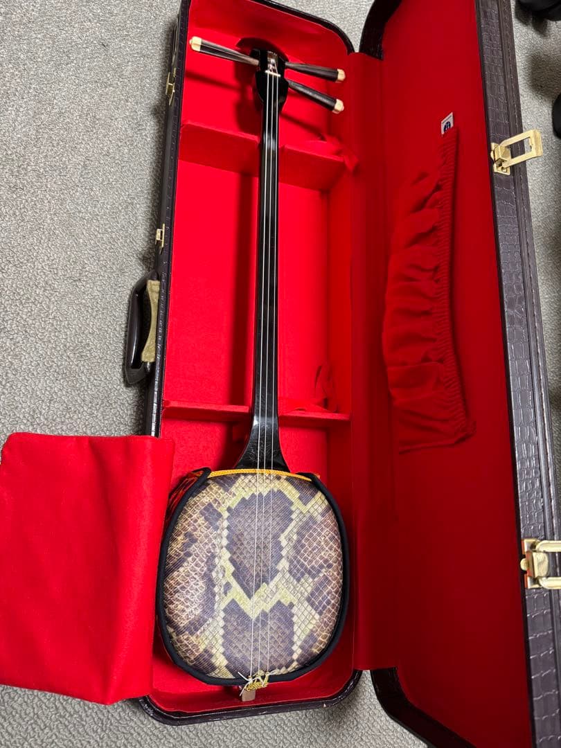 三線 人工皮 バチ 竹ウマ ハードケース セット