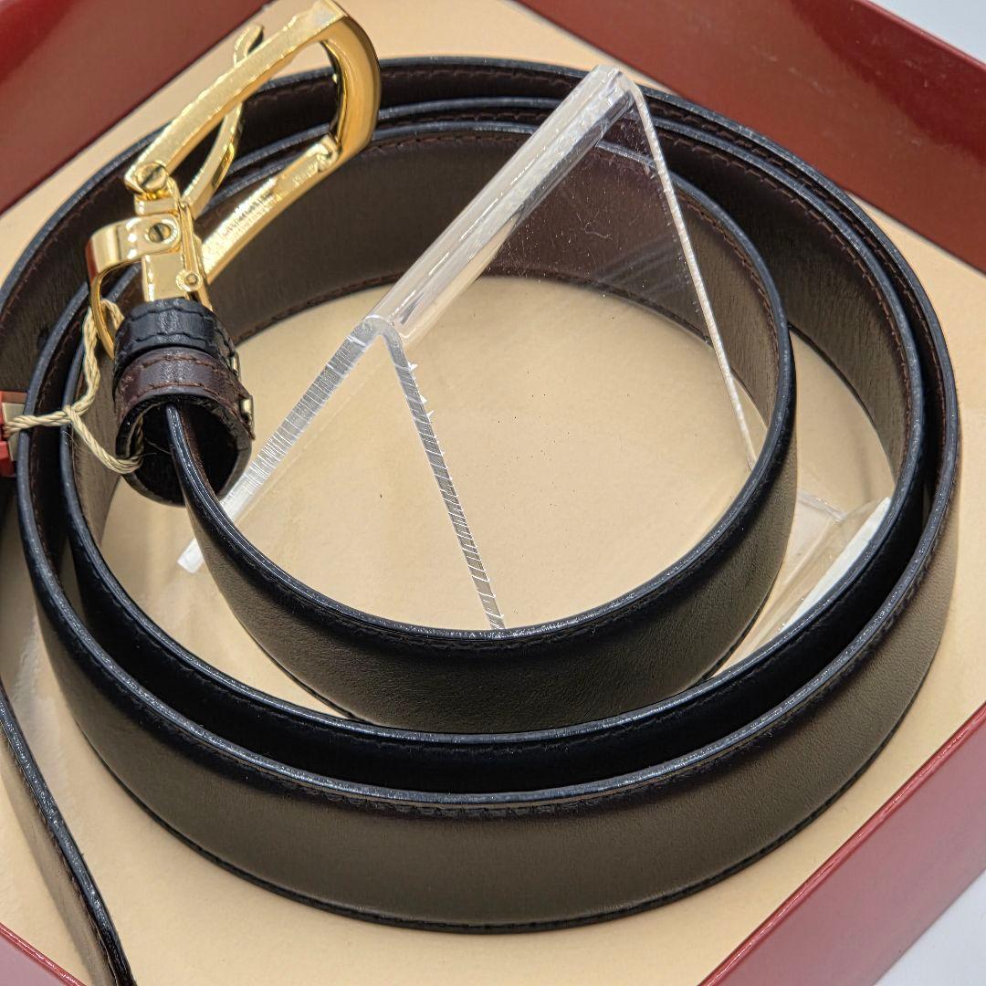 【美品】 エスティーデュポン S.T.DUPONT レザーベルト ブラック