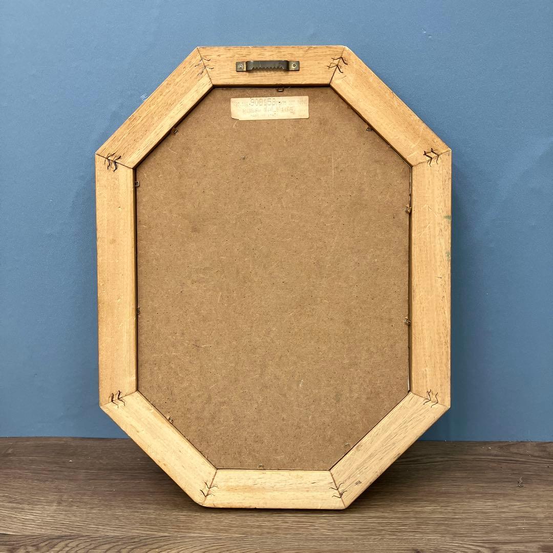 イタリア製】ボタニカルアート 八角形 額縁 額装 薔薇 ロサ・ガリカ 花