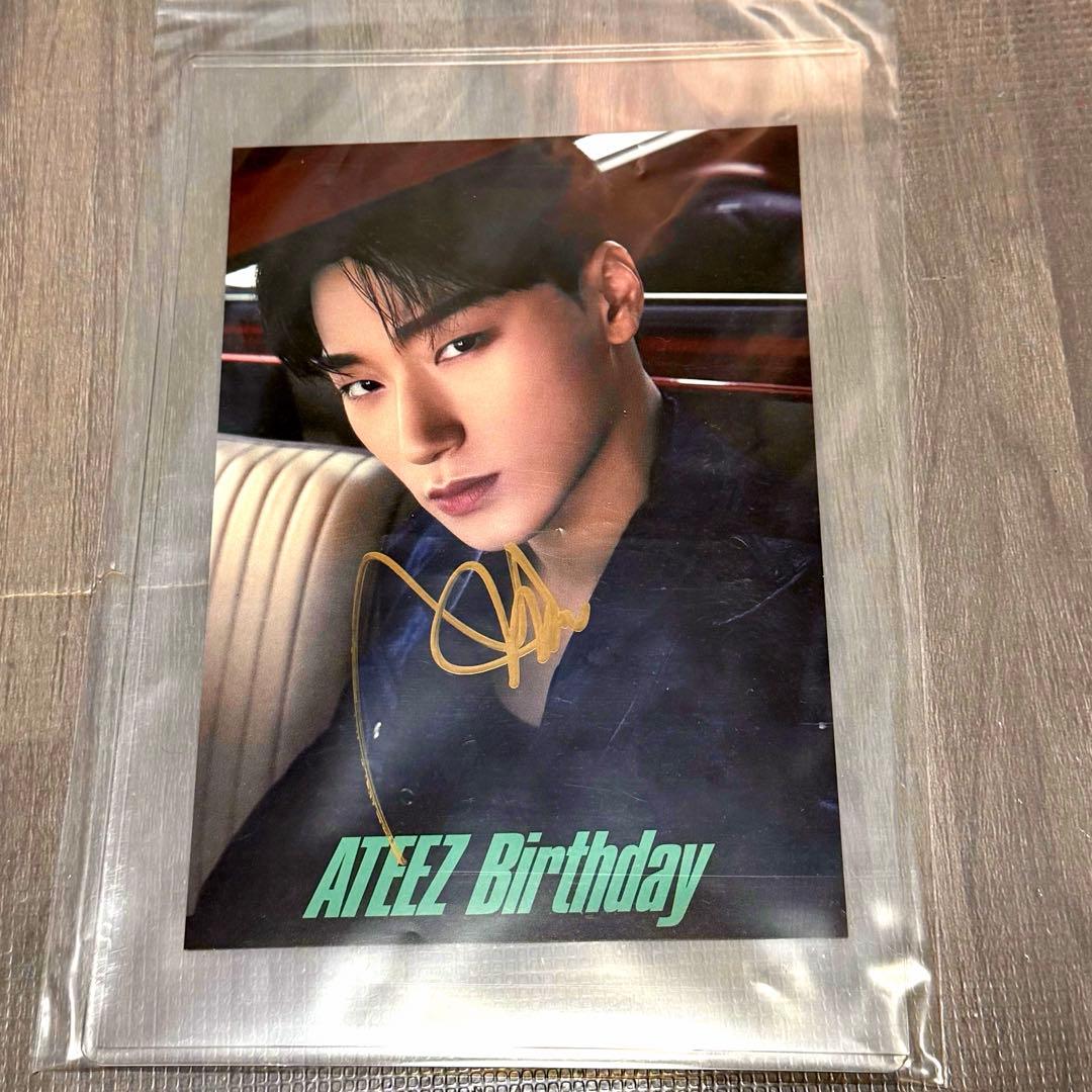 ATEEZ サン SAN Birthday サイン入り ポストカード - メルカリ