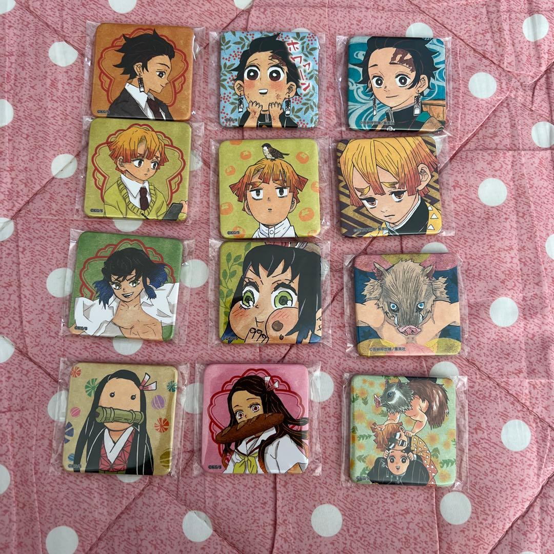 鬼滅の刃　スクエア缶バッジ　アナザーカラー