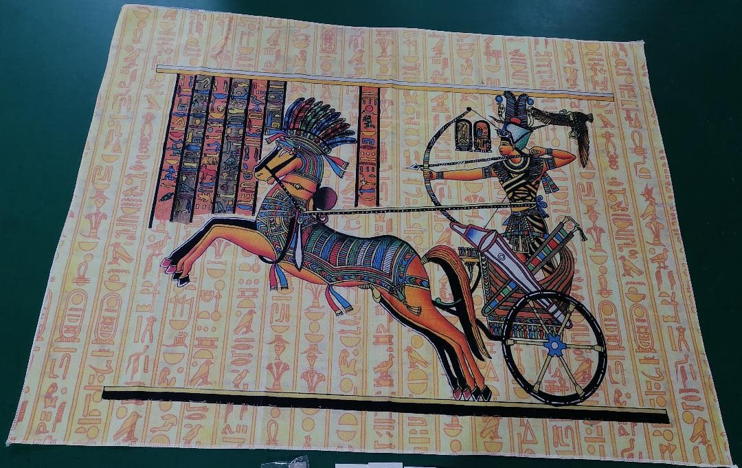 古代エジプト壁画 パピルス エキゾチック タペストリー 戦車 布