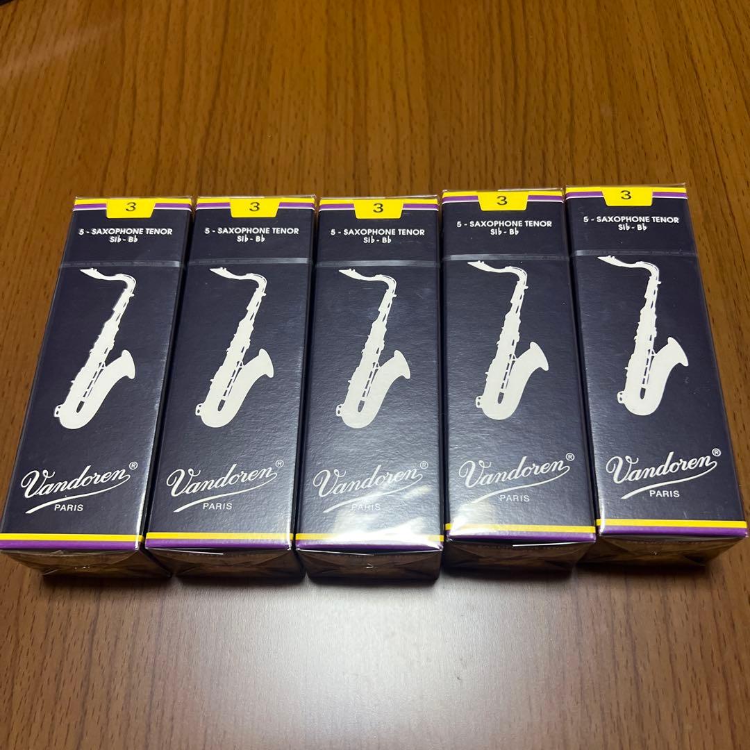 Vandoren テナーサックスリード 3番 5箱セット vandoren（バンドーレン） テナー サックス リード バンドレン V12 銀