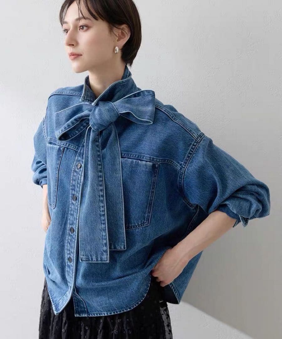 Whim Gazette デニムボウタイシャツ