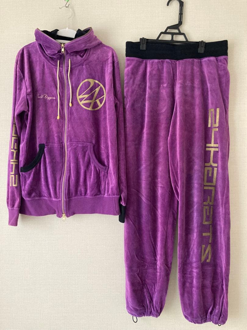 【24karats】セットアップジャージ　Mサイズ パープル レア】24karats セットアップ 紫 - メルカリ