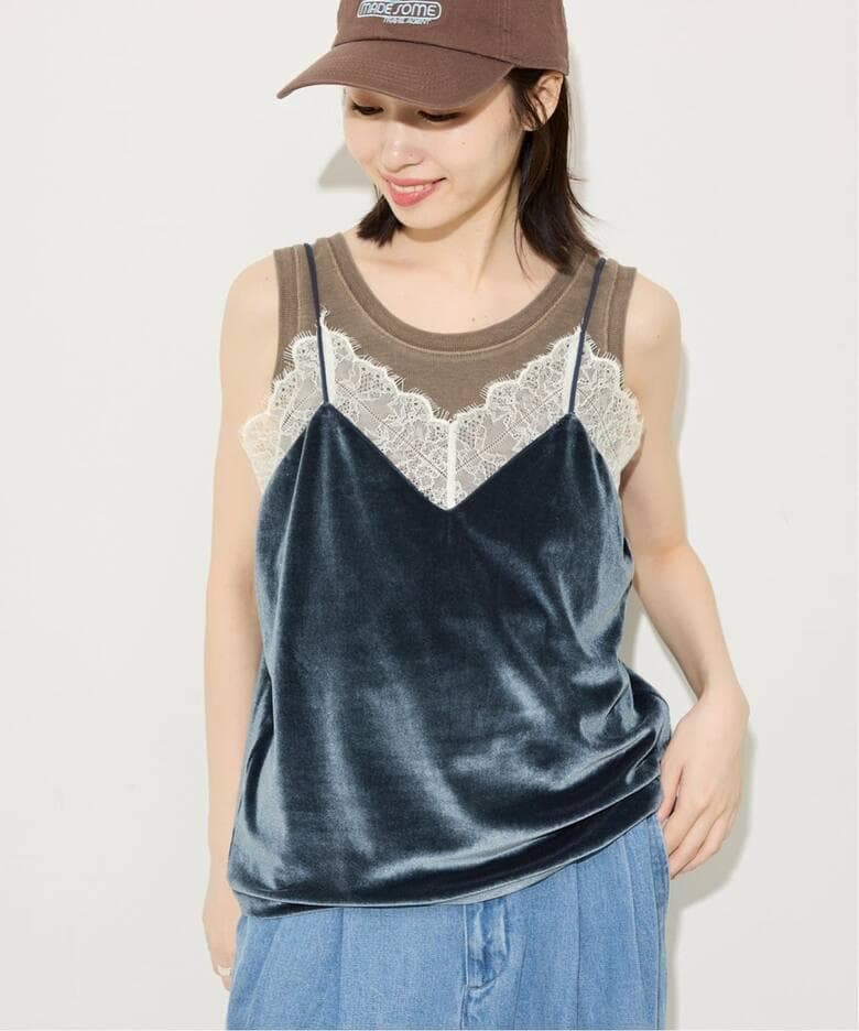 miller/ミラー SLOBE別注 ベロアレースミャミソール