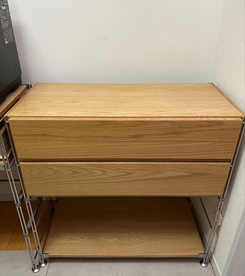 無印良品　ステンレスユニットシェルフ　引き出し付き