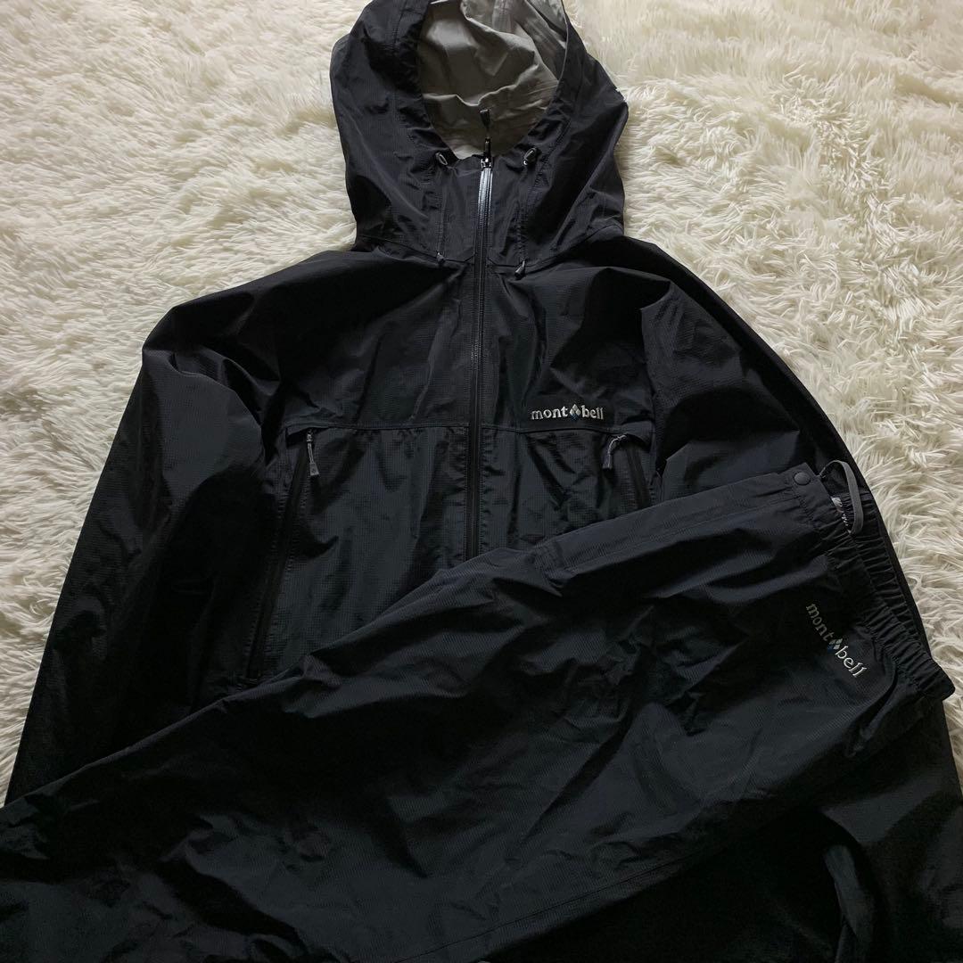 極美品■モンベル セットアップ 上下　ゴアテックス ブラック XL