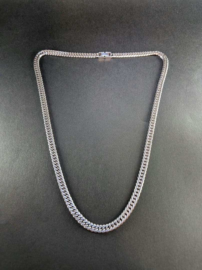 喜平6面ダブル 5mm幅 中折式　シルバー925 ネックレスチェーン　50cm