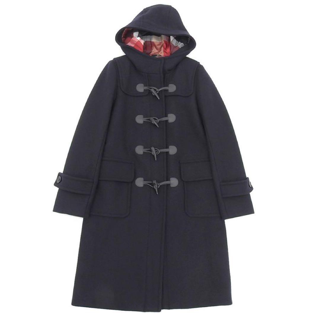 ブルーレーベルクレストブリッジ ダッフルコート ネイビー 裏地チェック 38