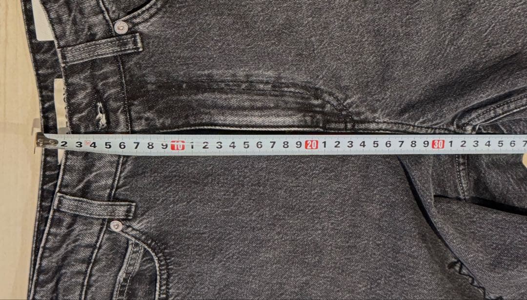 OUR REGACY ダメージ加工 ダークグレー ワイドレッグデニム - メルカリ