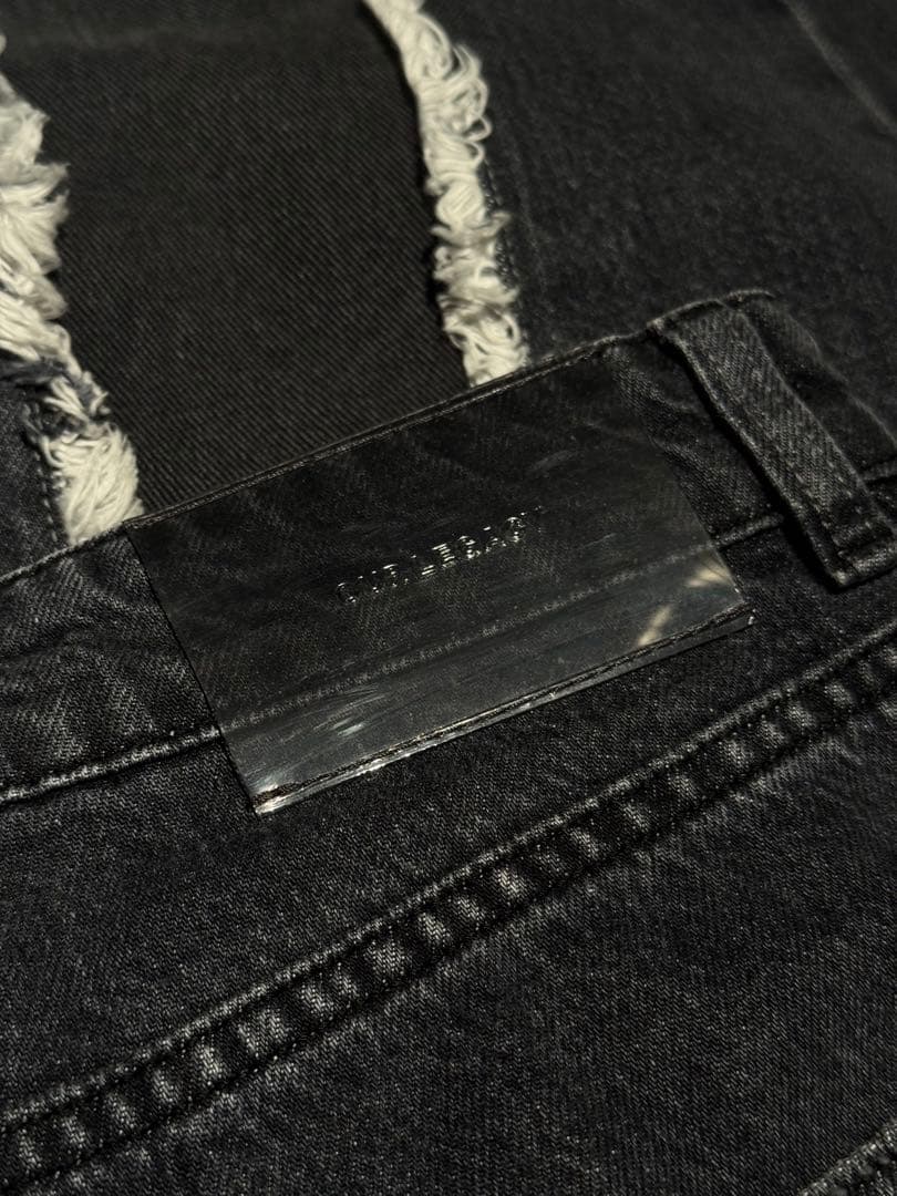 OUR REGACY ダメージ加工 ダークグレー ワイドレッグデニム - メルカリ