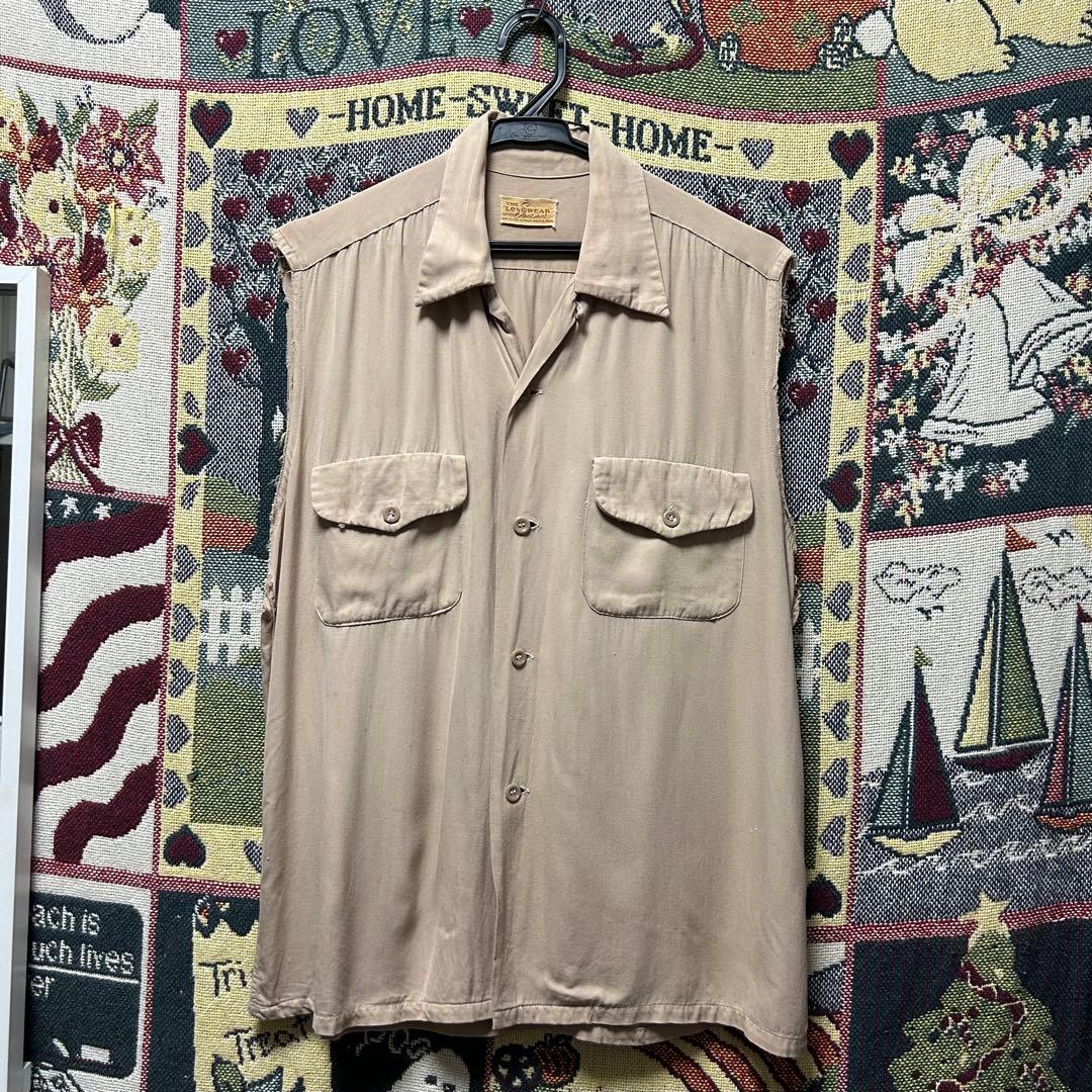 オ*チ様 50s レーヨンギャバシャツ カットオフ