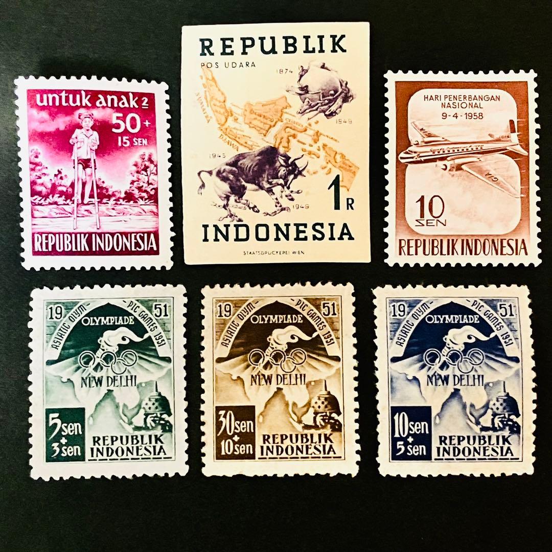 海外 外国 インドネシアの古い切手 未使用 6種 アンティーク - メルカリ