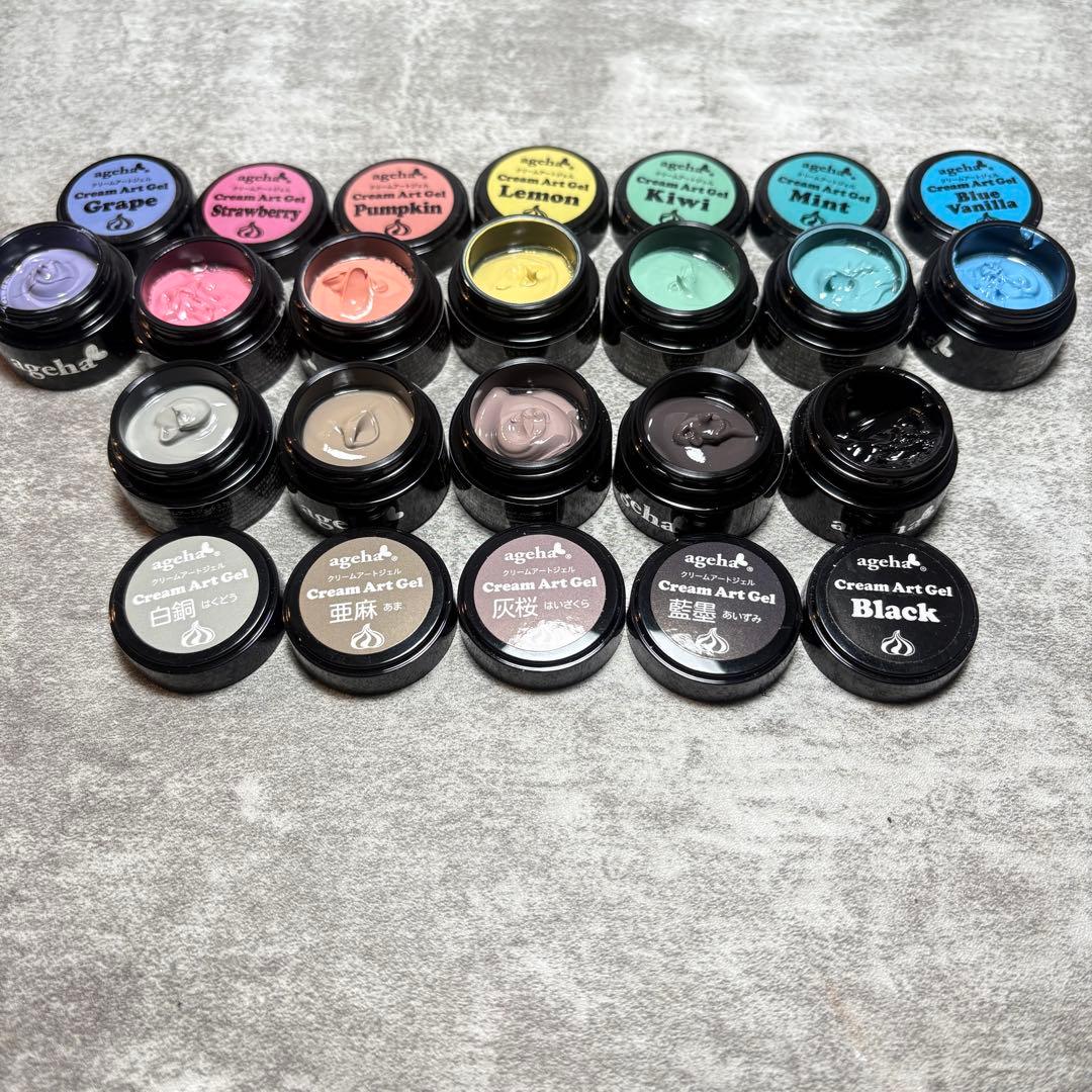 ほぼ未使用 ageha クリームアートジェル アゲハ 12点セット まとめ ジェルネイル カラージェル アゲハ ageha クリームアートジェル2.7g