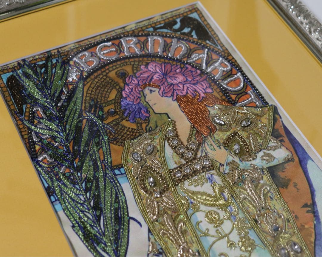 《アルフォンス・ミュシャ》箱付未使用 定価46,200円 エンブロイド・アート