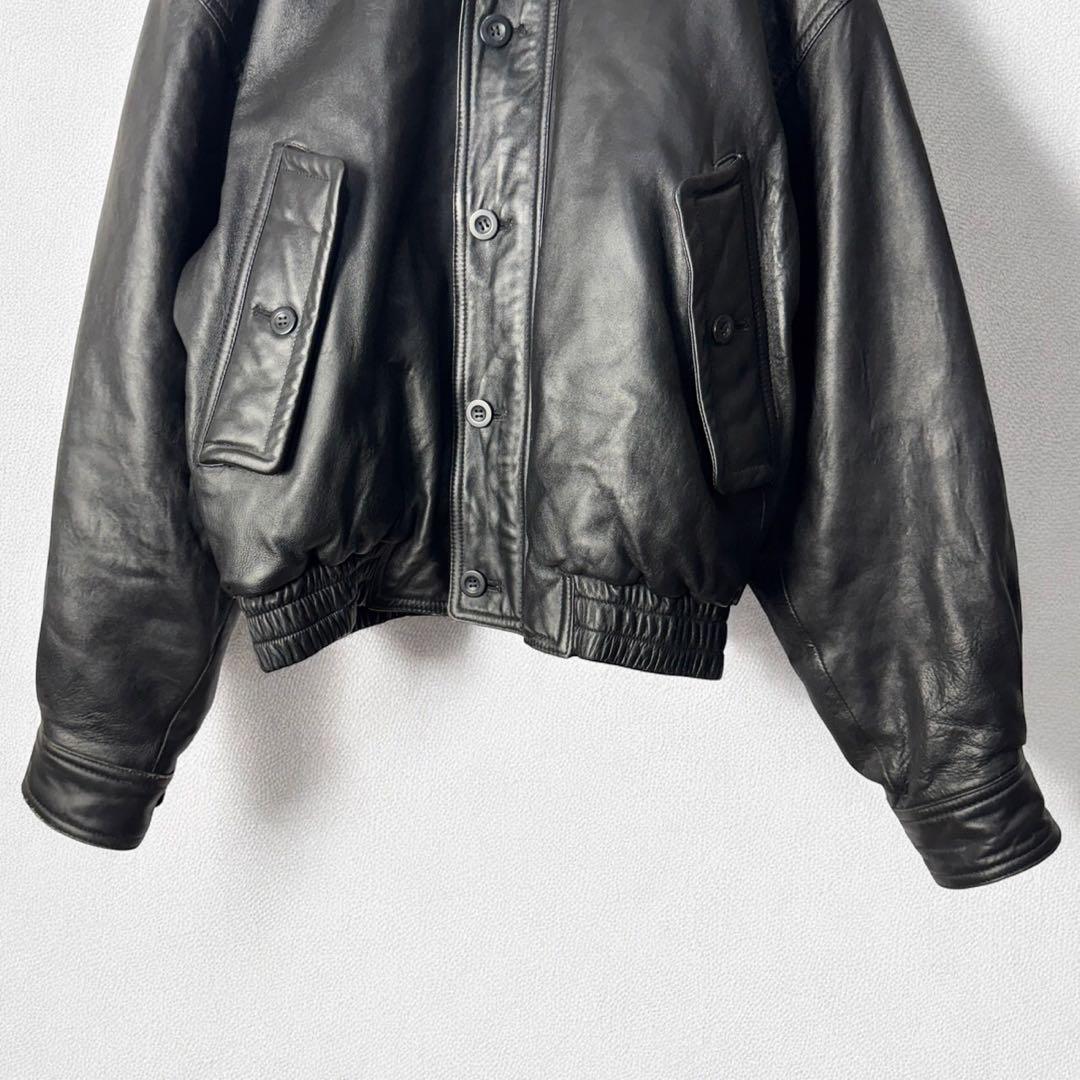 ixi:z イクシーズ レザージャケット ブルゾン 短丈 羊革 Lサイズ 古着
