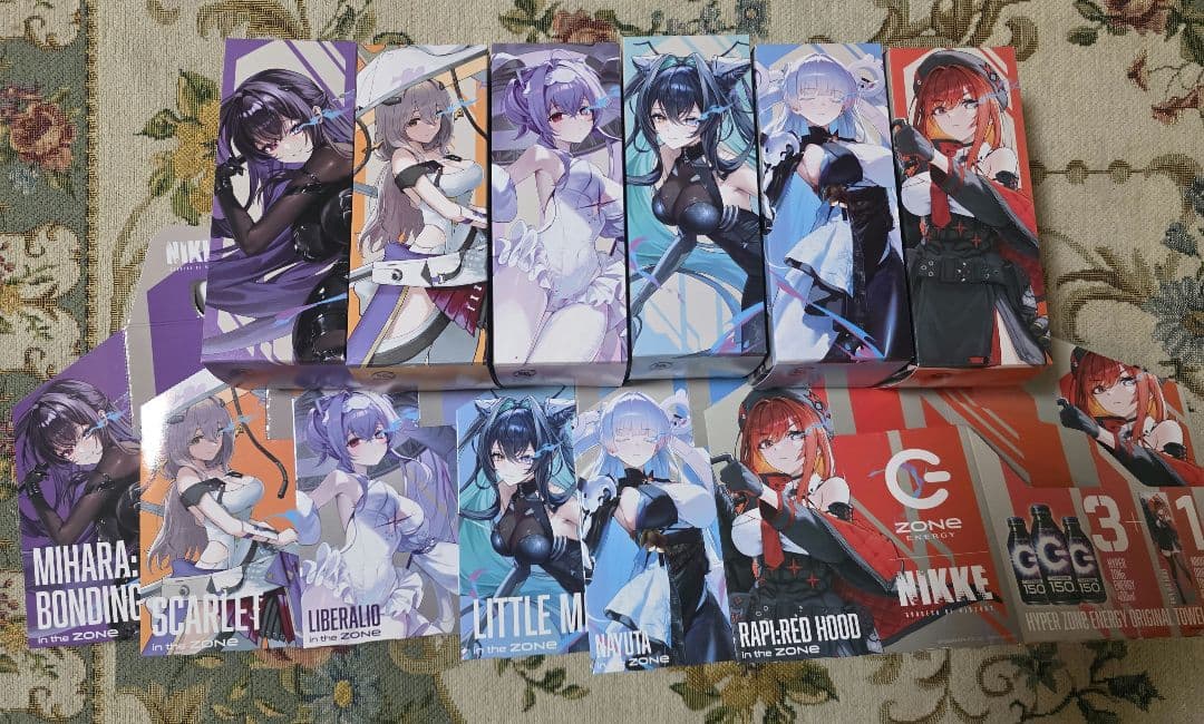 勝利の女神 NIKKE ZONe オリジナルタオル限定パック 箱とタオルコンプ